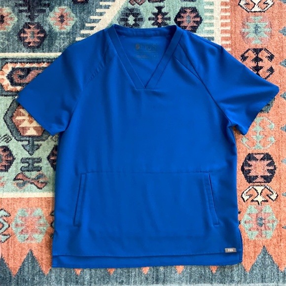 Figs Tops - Figs Royal Blue Scrub Top
